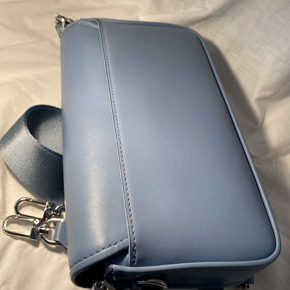 Michael Kors Crossbody Purse Bradshaw Chambray Logo bag Purse Blue - Picture 3 of 6